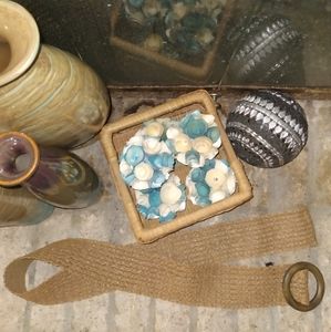 Vintage Jessica Howard Brown woven Raffia belt with wooden buckle size 14